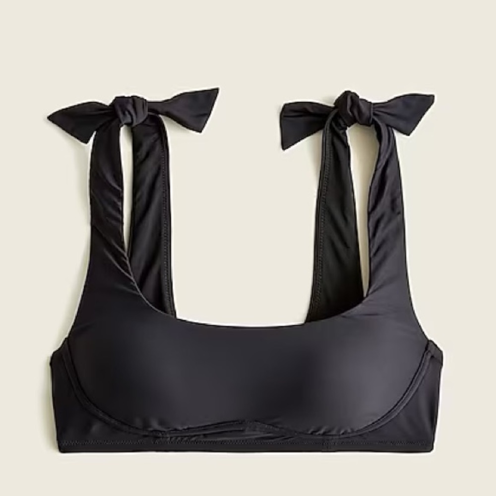 J Crew Tie Shoulder Scoopneck Bikini Top - never worn